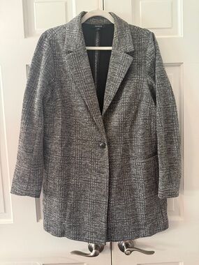 torrid Gray Plaid Single-Button Blazer Jacket